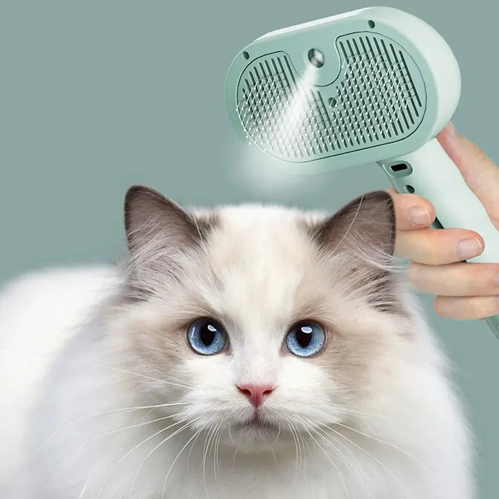 Pet Grooming Brush with Electronic Mist Spray