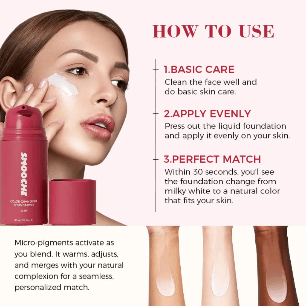 Color Changing Reverse-aging Adaptive Foundation