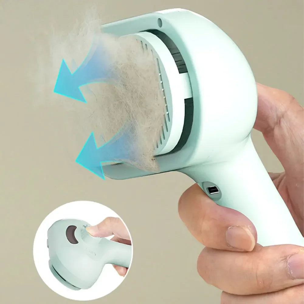 Pet Grooming Brush with Electronic Mist Spray