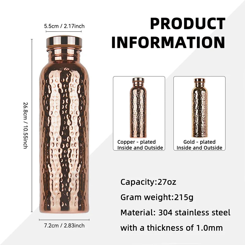 Electroplated Copper Water Bottle