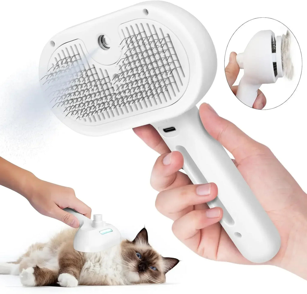 Pet Grooming Brush with Electronic Mist Spray