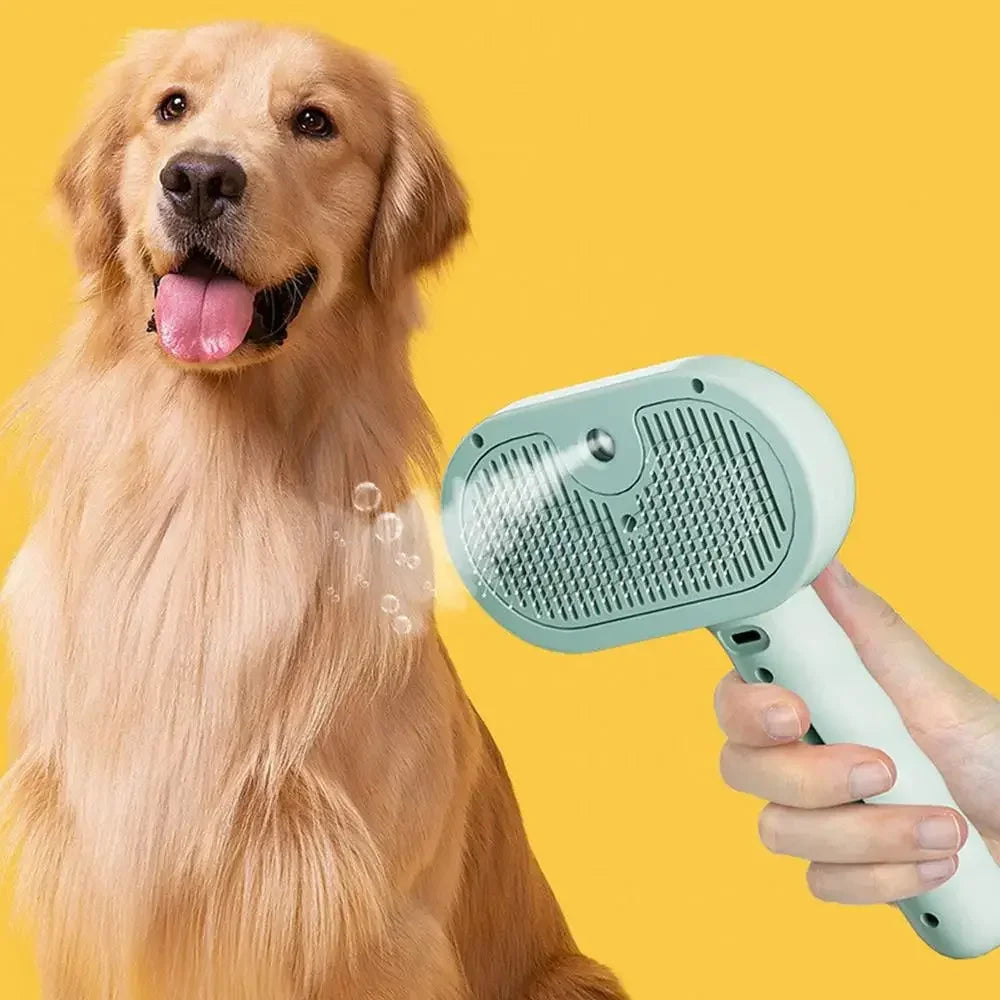 Pet Grooming Brush with Electronic Mist Spray