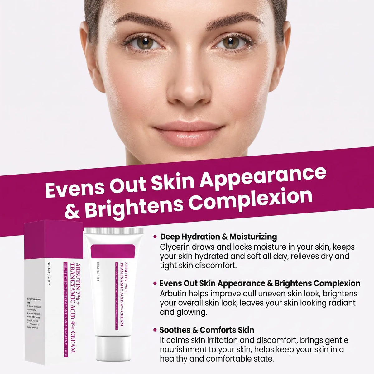 Arbutin 7% + Tranexamic Acid 4% Cream