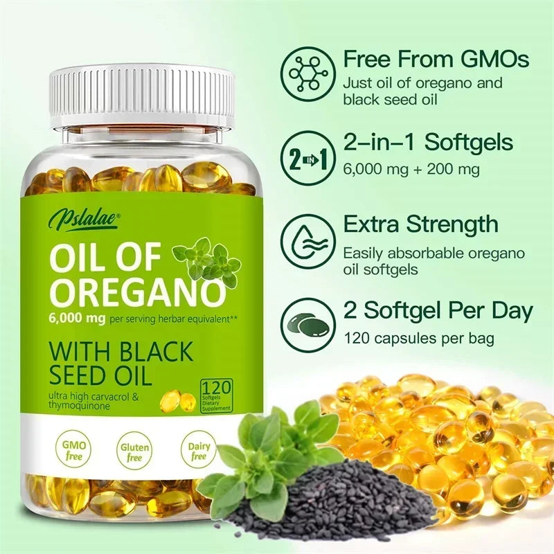 Oil of Oregano with Black Seed Oil Softgels