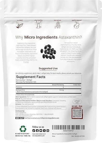 Astaxanthin 12mg Softgels (120 pcs)